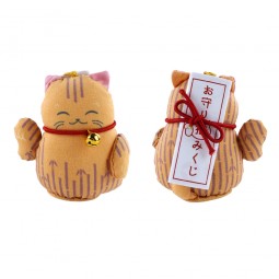 Glücksbringer Manekineko mit Orakel Omikuji Takeshima